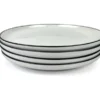 Becquet Lot De 4 Assiettes Plates En Céramique Blanc