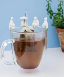 KIKKERLAND Lot De 4 Porte-sachets De Thé Pecheurs Silicone Blanc -Chef&Sommelier-boutique lot de 4 porte sachets de the pecheurs silicone blanc 2