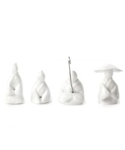 KIKKERLAND Lot De 4 Porte-sachets De Thé Pecheurs Silicone Blanc -Chef&Sommelier-boutique lot de 4 porte sachets de the pecheurs silicone blanc 4