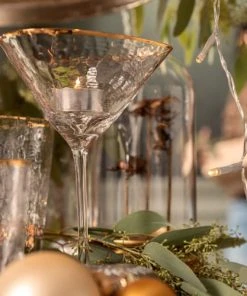 Kare Design Lot De 4 - Verre à Cocktail En Verre Bord Doré -Chef&Sommelier-boutique lot de 4 verre a cocktail en verre bord dore 1