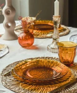 Duralex Lot De 6 - Assiette à Dessert Ondulée En Verre 20,5 Cm Teinté Vermeil -Chef&Sommelier-boutique lot de 6 assiette a dessert ondulee en verre 20 5 cm teinte vermeil 1