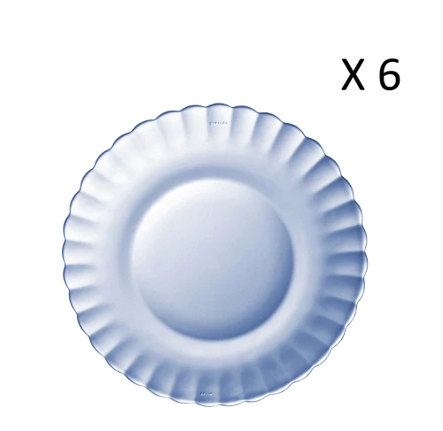 Duralex Lot De 6-Assiette à Dessert Ondulée En Verre 20,5cm Teinté Bleu Marine 3 Duralex Lot De 6-Assiette à Dessert Ondulée En Verre 20,5cm Teinté Bleu Marine