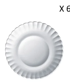 Duralex Lot De 6-Assiette à Dessert Ondulée Verre Résistant 20,5cm Transparent