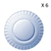 Duralex Lot De 6 - Assiette Plate Ondulée En Verre 23 Cm Teinté Bleu Marine -Chef&Sommelier-boutique lot de 6 assiette plate ondulee en verre 23 cm teinte bleu marine