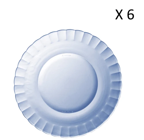 Duralex Lot De 6 - Assiette Plate Ondulée En Verre 23 Cm Teinté Bleu Marine 3 Duralex Lot De 6 - Assiette Plate Ondulée En Verre 23 Cm Teinté Bleu Marine