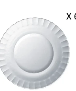 Duralex Lot De 6 - Assiette Plate Ondulée En Verre 23 Cm Transparent