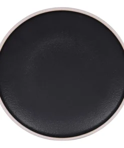 Table Passion Lot De 6 Assiettes à Dessert 22 Cm En Grès Noir