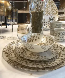 Table Passion Lot De 6 Assiettes à Dessert Berry 21 Cm Or En Verre Transparent -Chef&Sommelier-boutique lot de 6 assiettes a dessert berry 21 cm or en verre transparent 1