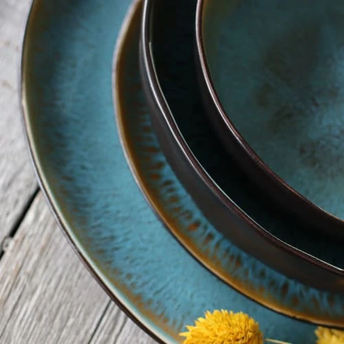 OGO Living Lot De 6 Assiettes à Dessert En Grès Bleu 20,5cm 8 OGO Living Lot De 6 Assiettes à Dessert En Grès Bleu 20,5cm – Image 6