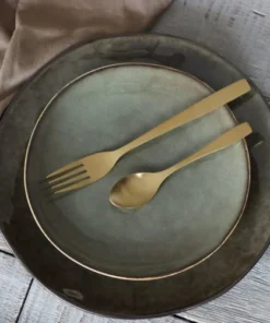 OGO Living Lot De 6 Assiettes à Dessert En Grès Vert 20,5cm -Chef&Sommelier-boutique lot de 6 assiettes a dessert en gres vert 20 5cm 3