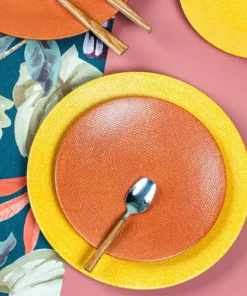 Table Passion Lot De 6 Assiettes à Dessert Terra 21 Cm En Grès Orange -Chef&Sommelier-boutique lot de 6 assiettes a dessert terra 21 cm en gres orange 2