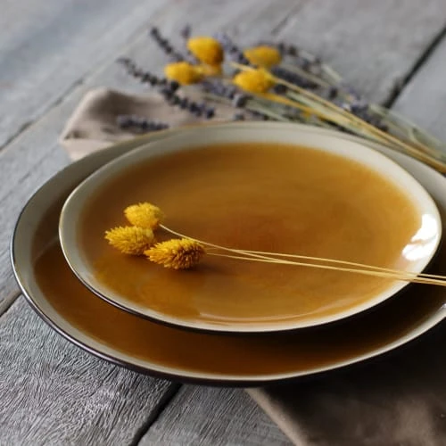 OGO Living Lot De 6 Assiettes à Desserts En Grès Jaune 20,5cm 7 OGO Living Lot De 6 Assiettes à Desserts En Grès Jaune 20,5cm – Image 5