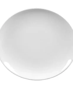 Chef&Sommelier-boutique 29 Trend'up Lot De 6 Assiettes à Steak Ovale 30x28 Cm En Porcelaine Blanc