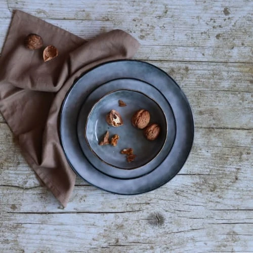 OGO Living Lot De 6 Assiettes Coupes En Grès Bleu 15,5cm 4 OGO Living Lot De 6 Assiettes Coupes En Grès Bleu 15,5cm – Image 2