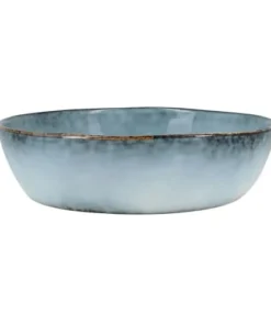 OGO Living Lot De 6 Assiettes Coupes En Grès Bleu 15,5cm