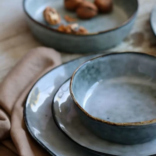 OGO Living Lot De 6 Assiettes Coupes En Grès Bleu 15,5cm 6 OGO Living Lot De 6 Assiettes Coupes En Grès Bleu 15,5cm – Image 4