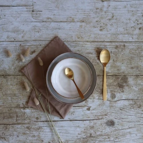 OGO Living Lot De 6 Assiettes Coupes En Grès Gris 15,5cm 7 OGO Living Lot De 6 Assiettes Coupes En Grès Gris 15,5cm – Image 5