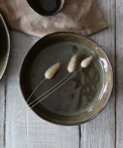 OGO Living Lot De 6 Assiettes Coupes En Grès Vert 20cm -Chef&Sommelier-boutique lot de 6 assiettes coupes en gres vert 20cm 4