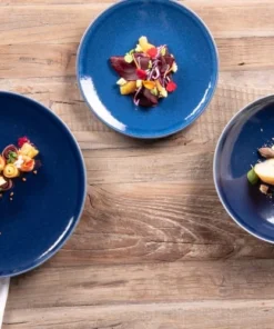 Trend'up Lot De 6 Assiettes Creuse 22 Cm En Grès Bleu -Chef&Sommelier-boutique lot de 6 assiettes creuse 22 cm en gres bleu 2