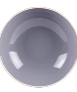 Table Passion Lot De 6 Assiettes Creuse 22 Cm En Grès Gris