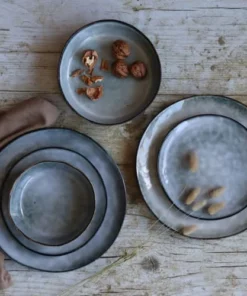 OGO Living Lot De 6 Assiettes Desserts En Grès Bleu 20,5cm -Chef&Sommelier-boutique lot de 6 assiettes desserts en gres bleu 20 5cm 3