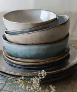 OGO Living Lot De 6 Assiettes Desserts En Grès Bleu 20,5cm -Chef&Sommelier-boutique lot de 6 assiettes desserts en gres bleu 20 5cm 4