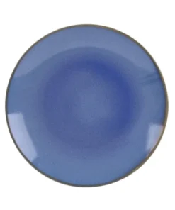 Trend'up Lot De 6 Assiettes Plate 27.5 Cm En Grès Bleu