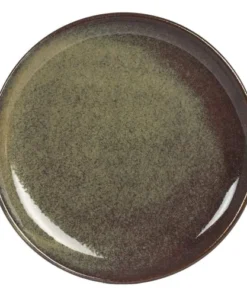 Table Passion Lot De 6 Assiettes Plate 27,5 Cm En Grès Vert