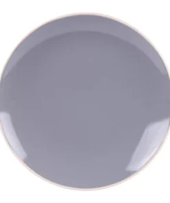 Table Passion Lot De 6 Assiettes Plate 27 Cm En Grès Gris