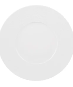 Table Passion Lot De 6 Assiettes Plate 27 Cm En Porcelaine Blanc