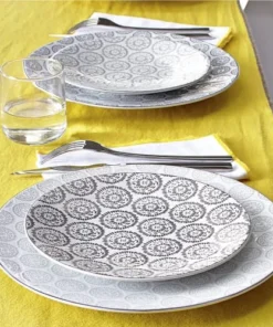 Table Passion Lot De 6 Assiettes Plate Chloé 27 Cm Anthracite En Grès Gris -Chef&Sommelier-boutique lot de 6 assiettes plate chloe 27 cm anthracite en gres gris 2