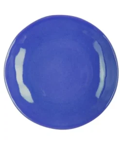 Table Passion Lot De 6 Assiettes Plate Hawaï 27,5 Cm En Grès Bleu