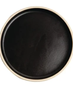 Olympia Lot De 6 Assiettes Plates Bord Droit 180 Mm Noire
