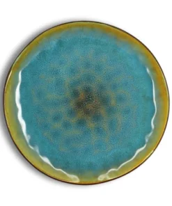 OGO Living Lot De 6 Assiettes Plates En Grès Bleu 27,5cm