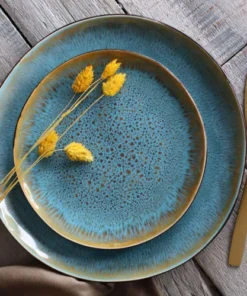 OGO Living Lot De 6 Assiettes Plates En Grès Bleu 27,5cm 11 OGO Living Lot De 6 Assiettes Plates En Grès Bleu 27,5cm -Chef&Sommelier-boutique lot de 6 assiettes plates en gres bleu 27 5cm 3