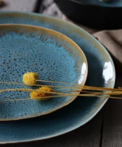 OGO Living Lot De 6 Assiettes Plates En Grès Bleu 27,5cm 13 OGO Living Lot De 6 Assiettes Plates En Grès Bleu 27,5cm -Chef&Sommelier-boutique lot de 6 assiettes plates en gres bleu 27 5cm 5