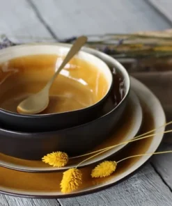 OGO Living Lot De 6 Assiettes Plates En Grès Jaune 27,5cm -Chef&Sommelier-boutique lot de 6 assiettes plates en gres jaune 27 5cm 2