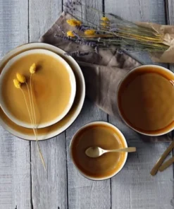 OGO Living Lot De 6 Assiettes Plates En Grès Jaune 27,5cm -Chef&Sommelier-boutique lot de 6 assiettes plates en gres jaune 27 5cm 3