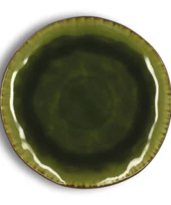 OGO Living Lot De 6 Assiettes Plates En Grès Vert 27,5cm