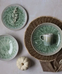 Novastyl Lot De 6 Assiettes Plates En Porcelaine émaillée Verte D27cm 11 Novastyl Lot De 6 Assiettes Plates En Porcelaine émaillée Verte D27cm -Chef&Sommelier-boutique lot de 6 assiettes plates en porcelaine emaillee verte d27cm 3