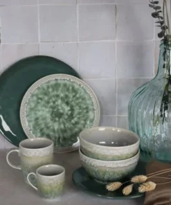 Novastyl Lot De 6 Assiettes Plates En Porcelaine émaillée Verte D27cm 13 Novastyl Lot De 6 Assiettes Plates En Porcelaine émaillée Verte D27cm -Chef&Sommelier-boutique lot de 6 assiettes plates en porcelaine emaillee verte d27cm 5