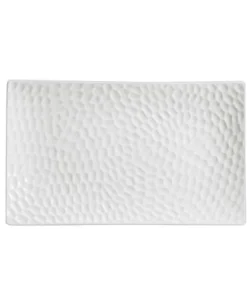 Table Passion Lot De 6 Assiettes Rectangle 20x12 Cm En Porcelaine Blanc