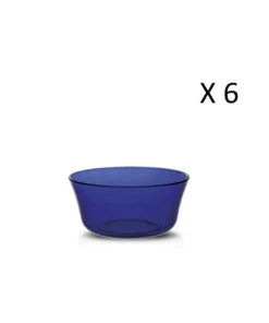 Duralex Lot De 6-Coupelle Tulipe 25cl En Verre Trempé Teinté Bleu Saphir