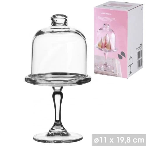 Wadiga Mini Présentoir à Pâtisserie En Verre Avec Cloche 4 Wadiga Mini Présentoir à Pâtisserie En Verre Avec Cloche – Image 2