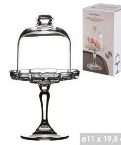 Wadiga Mini Présentoir à Pâtisserie Sur Pied Avec Cloche -Chef&Sommelier-boutique mini presentoir a patisserie sur pied avec cloche 1