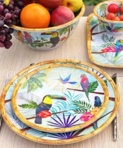 Les Jardins De La Comtesse Petite Assiette Plate En Mélamine 23 Cm Imprimé De Toucans -Chef&Sommelier-boutique petite assiette plate en melamine 23 cm imprime de toucans 2