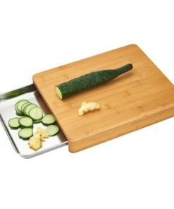 Laguiole Planche à Découper Avec Tiroir 31x24cm -Chef&Sommelier-boutique planche a decouper avec tiroir 31x24cm 1