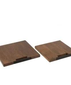 LANADECO Planche à Découper Carrée Bois De Manguier Marron 35x35cm -Chef&Sommelier-boutique planche a decouper carree bois de manguier marron 35x35cm 3