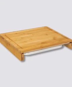 Five Simply Smart Planche à Découper En Bambou Avec Bac Inox - 35x28x5.5cm -Chef&Sommelier-boutique planche a decouper en bambou avec bac inox 35x28x5 5cm 2
