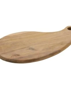 Wadiga Planche à Découper En Teck Forme Goutte 35x20x1,5cm